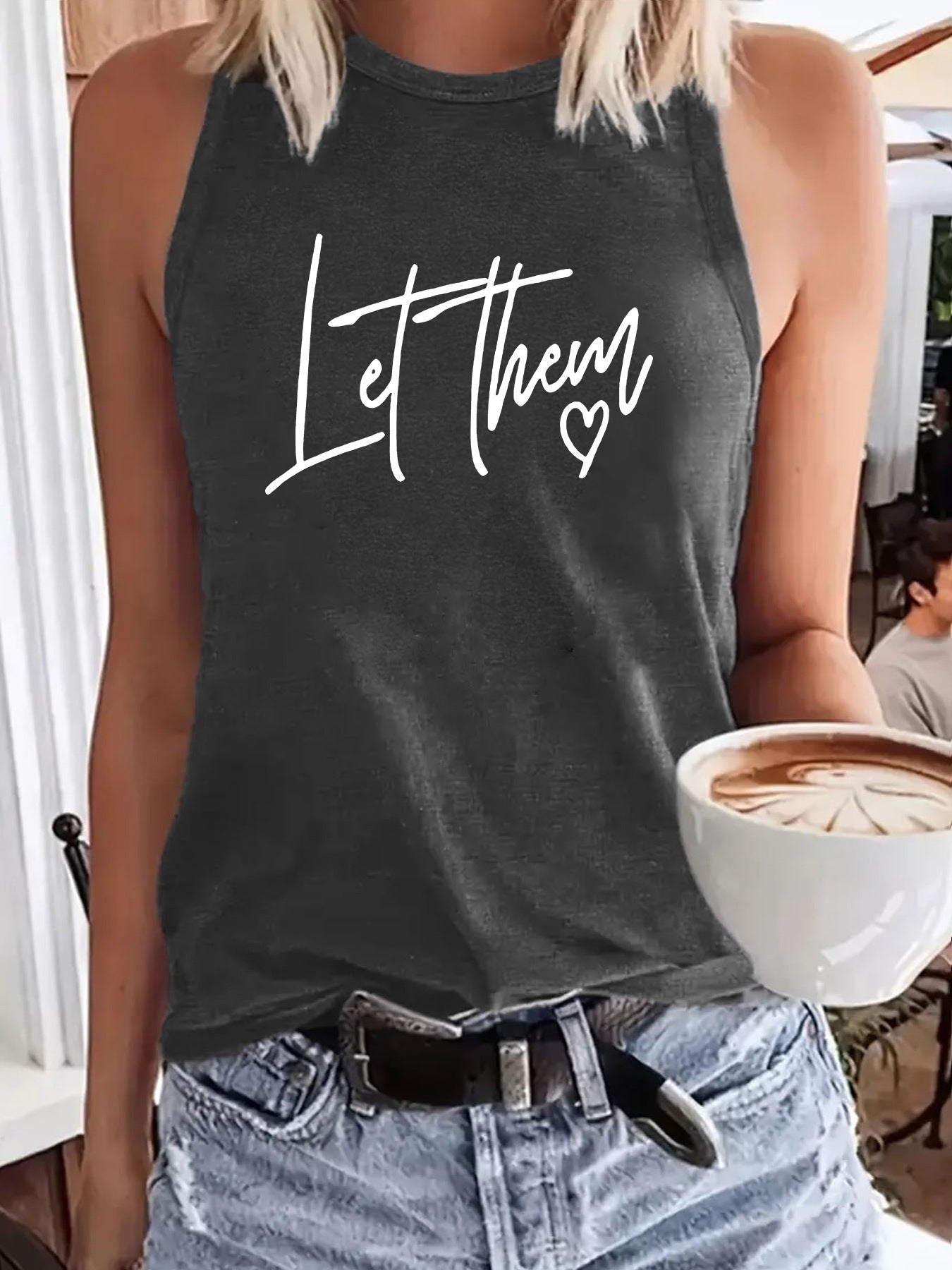 Letterhem letter printed vest