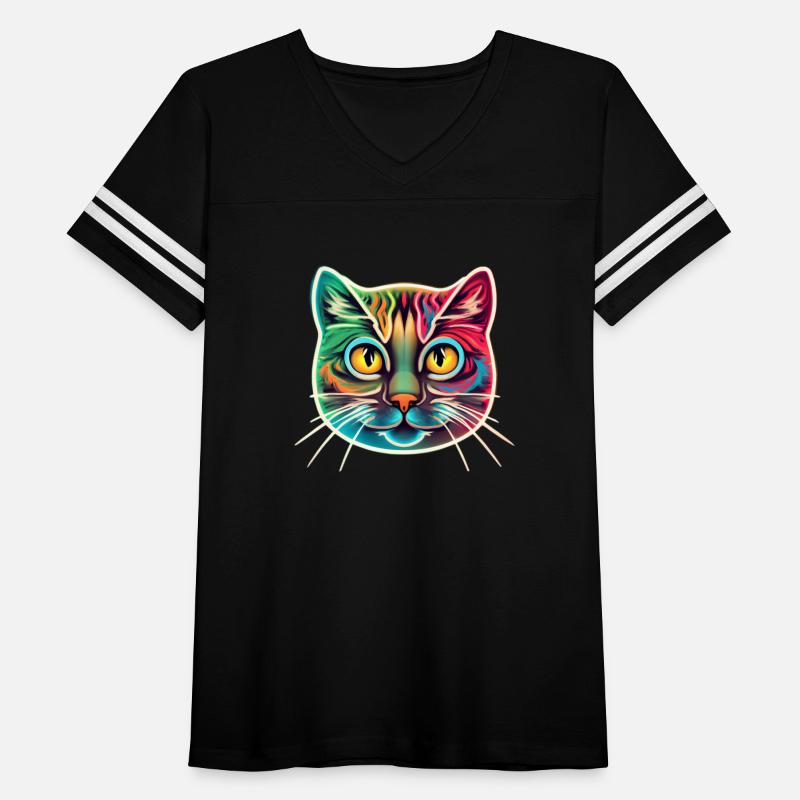 cat face neon design