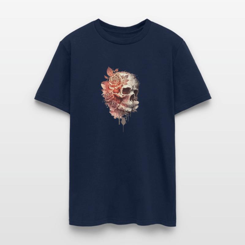 Colorful vintage floral skull