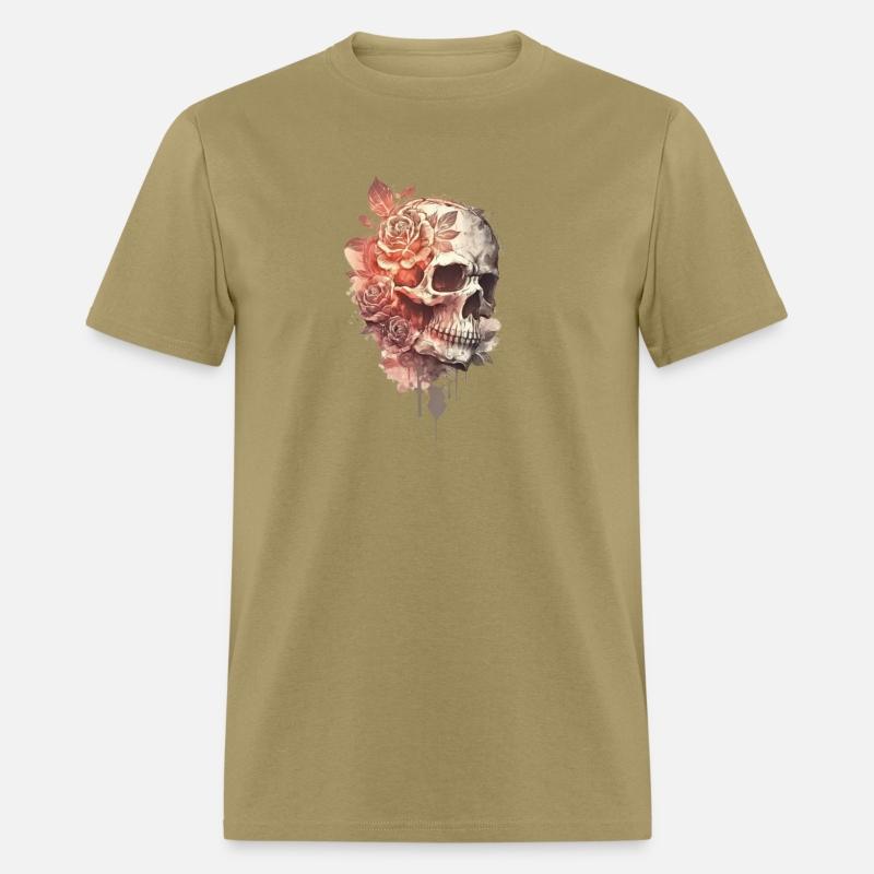 Colorful vintage floral skull