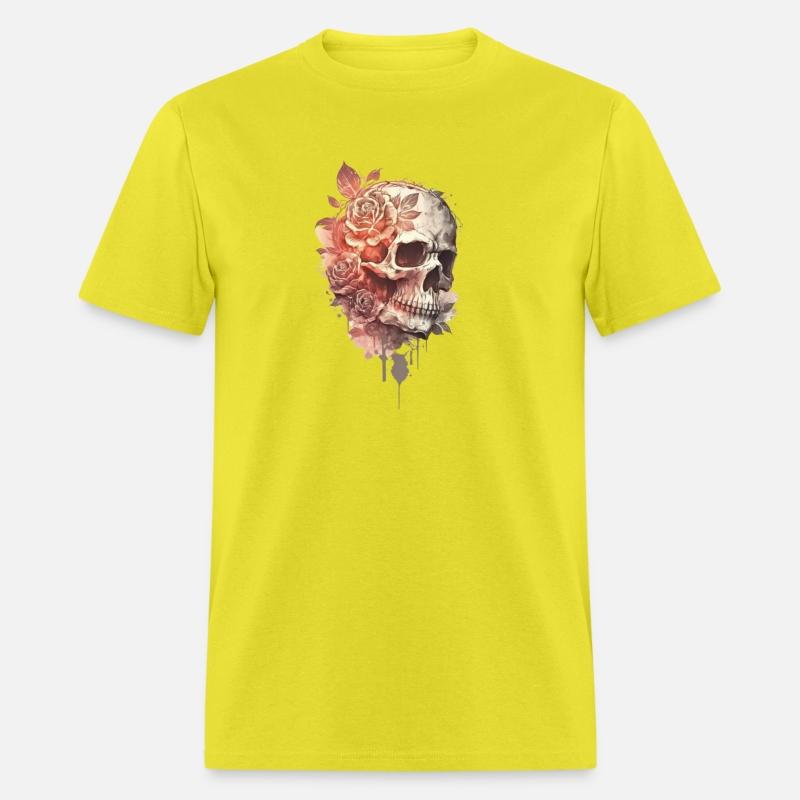 Colorful vintage floral skull