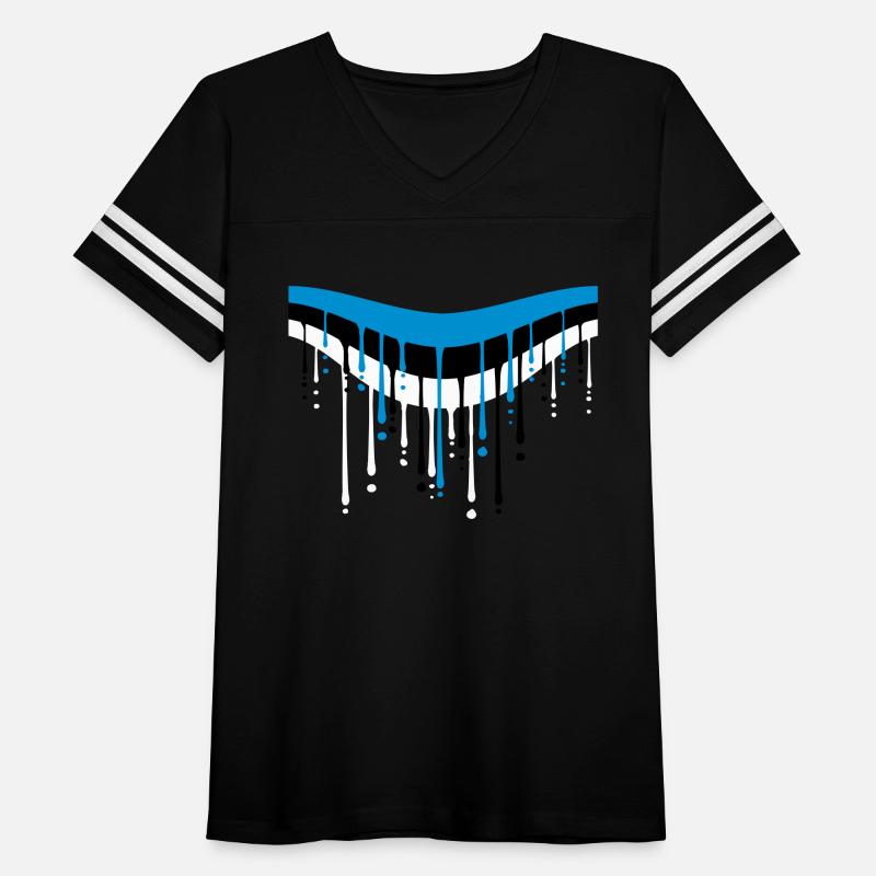 Estonia white black blue drop graffiti brushstroke
