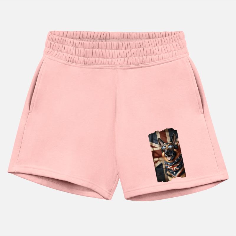 German shepherd with Great Britain flag