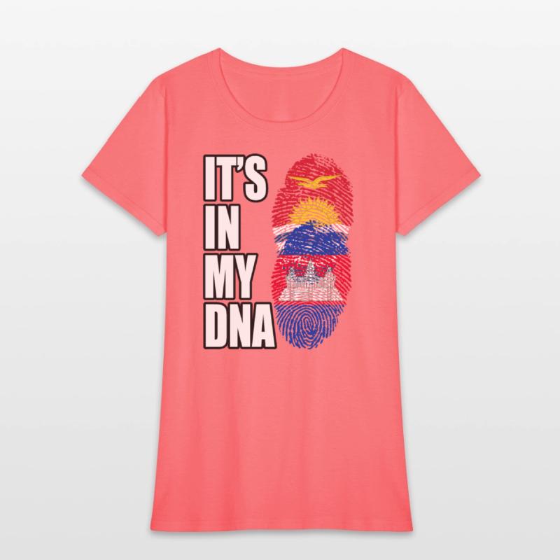 Kiribati And Cambodian Mix Heritage DNA Flag