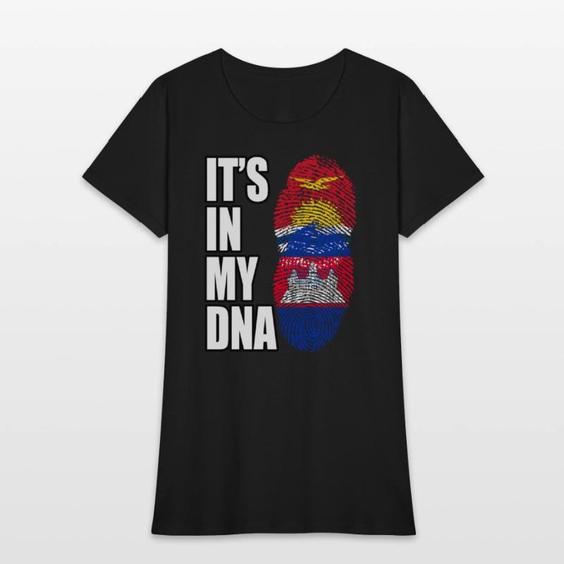 Kiribati And Cambodian Mix Heritage DNA Flag