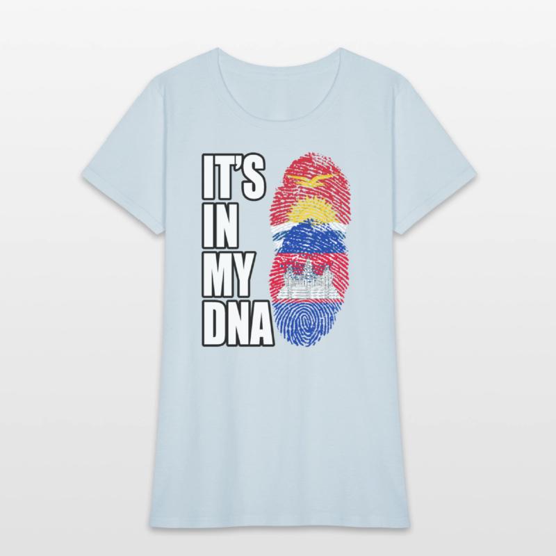 Kiribati And Cambodian Mix Heritage DNA Flag