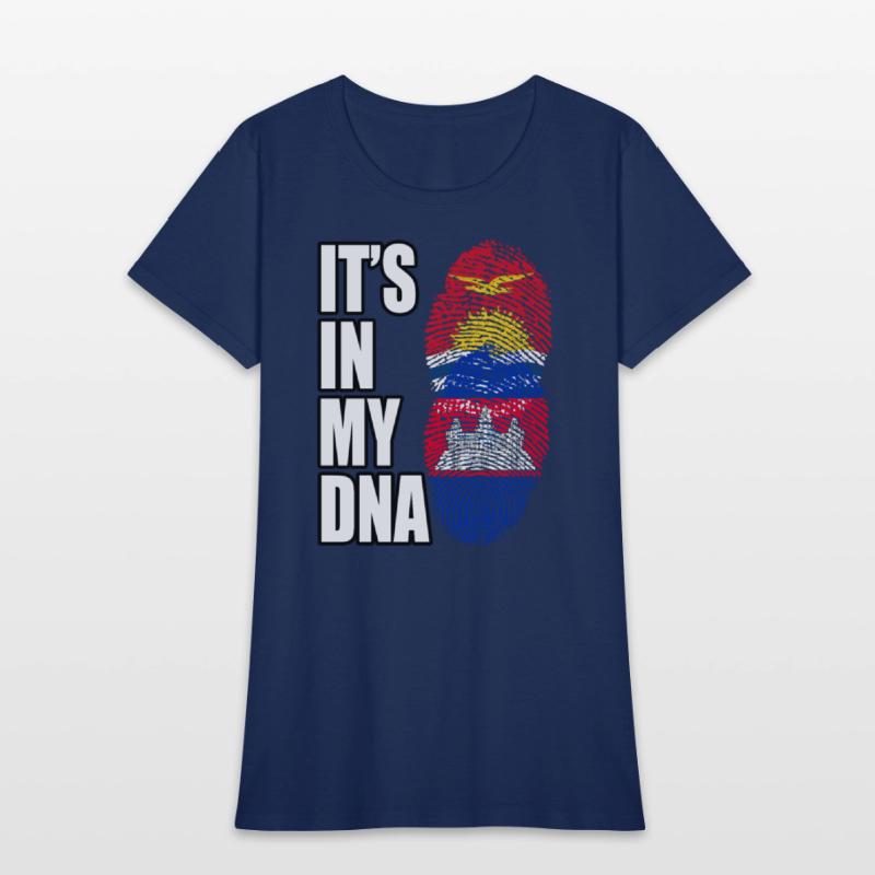 Kiribati And Cambodian Mix Heritage DNA Flag