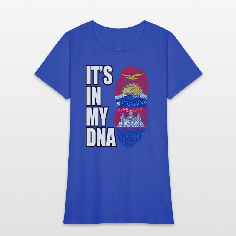 Kiribati And Cambodian Mix Heritage DNA Flag