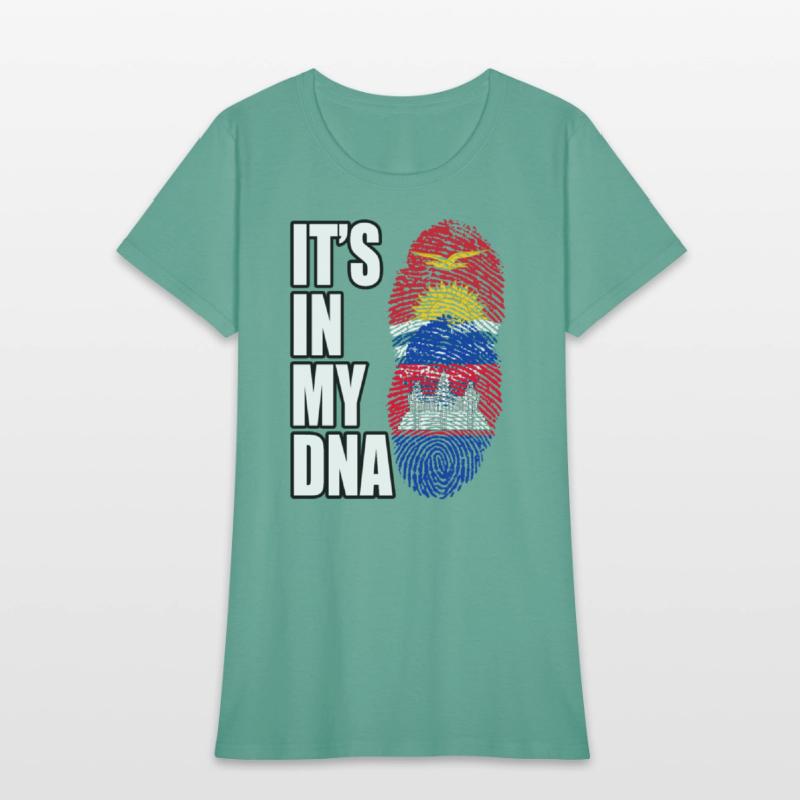 Kiribati And Cambodian Mix Heritage DNA Flag