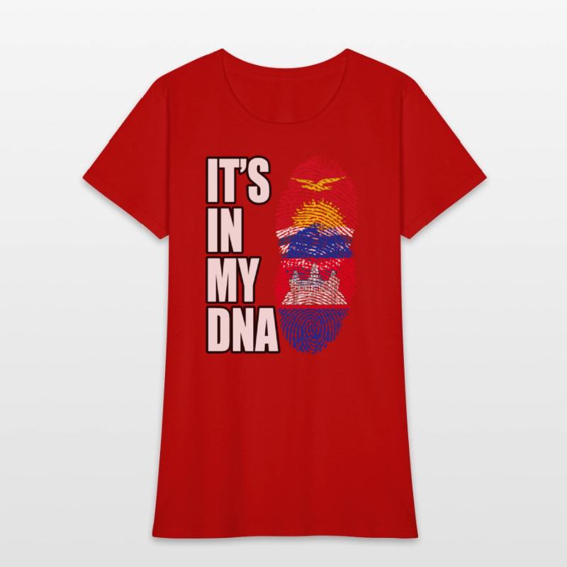 Kiribati And Cambodian Mix Heritage DNA Flag