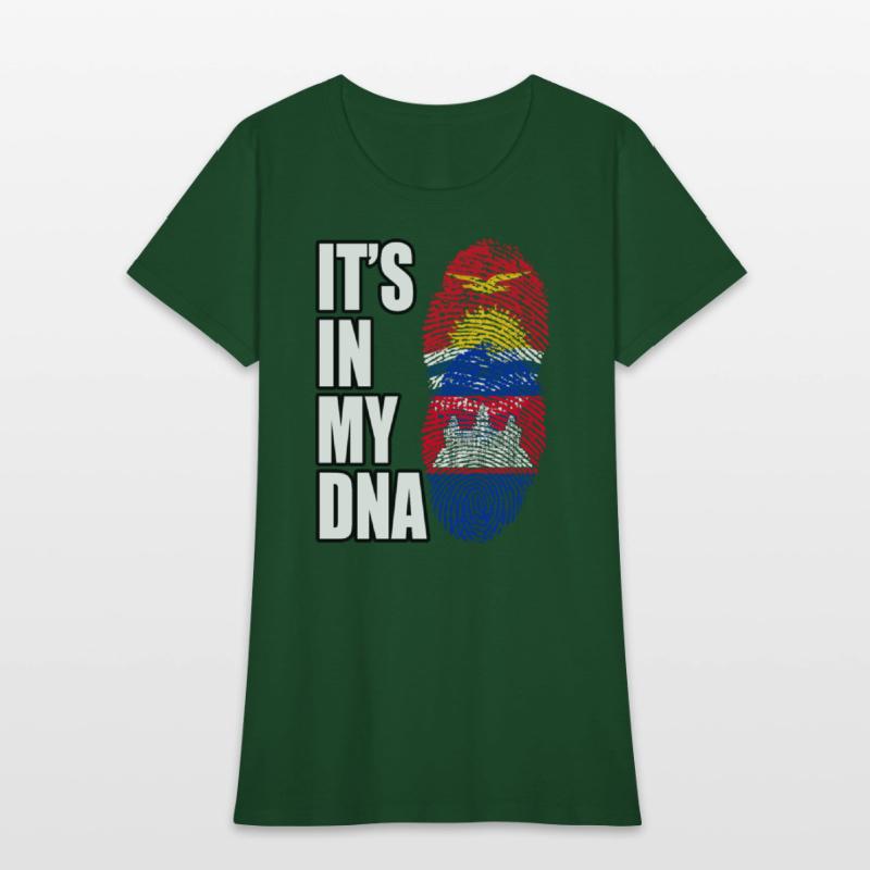 Kiribati And Cambodian Mix Heritage DNA Flag