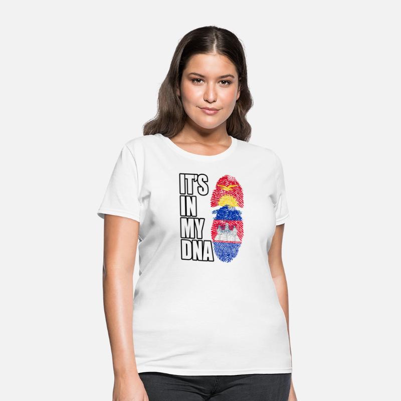 Kiribati And Cambodian Mix Heritage DNA Flag