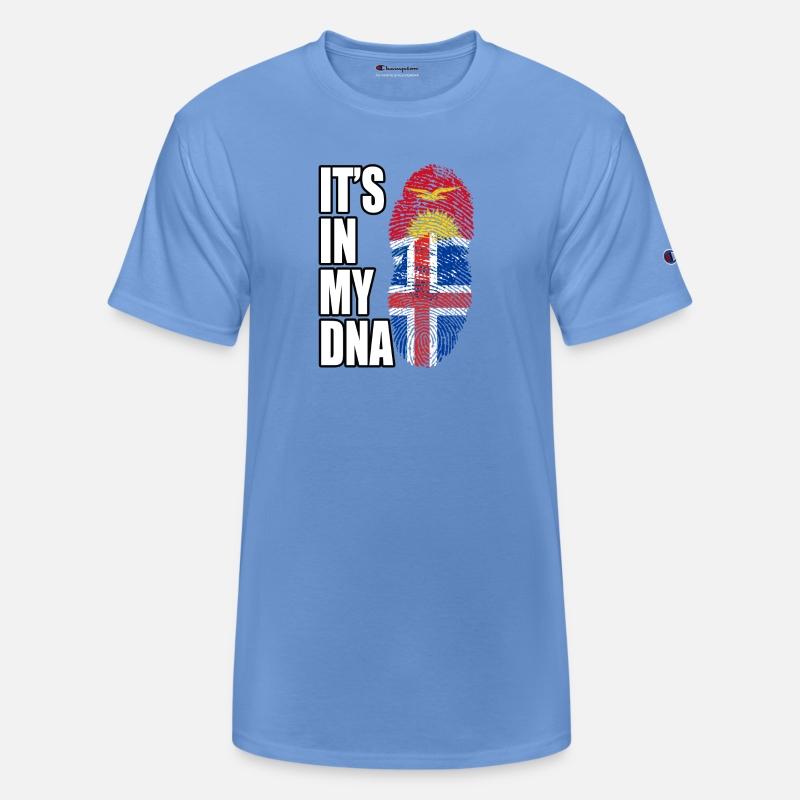 Kiribati And Icelandic Mix Heritage DNA Flag