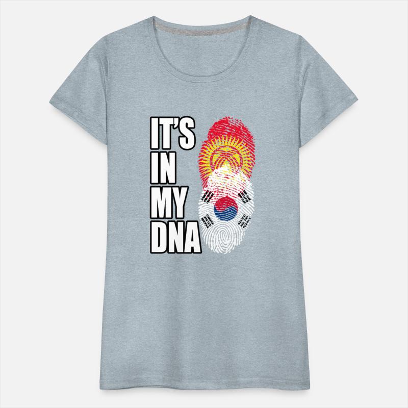 Kyrgyzstani And South Korean Mix Heritage DNA Flag