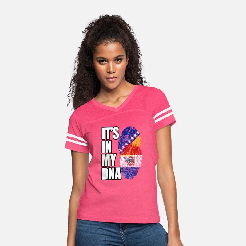 Paraguayan And Bosnian Mix Heritage DNA Flag