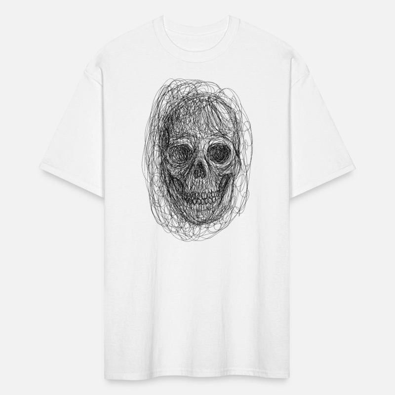 Skull line art_ Painted skull face