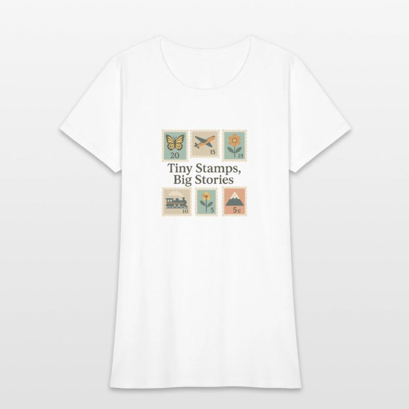 Tiny Stamps, Big Stories – Stamp Collector Tee
